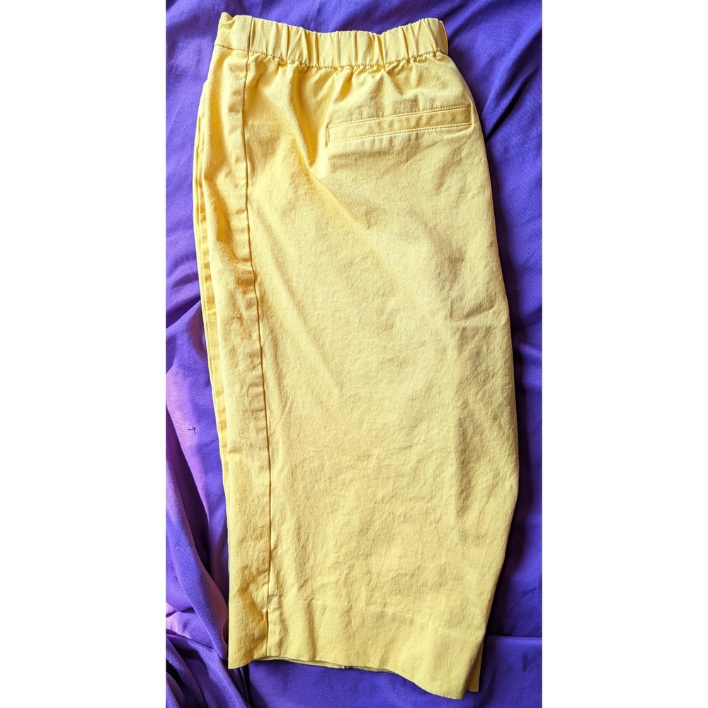 Isaac Mizrahi Lemon Yellow 18WP Stretch Boart Bermuda Shorts Pleated 36"